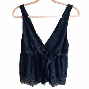 Free People tank Chante lace black XS NWT